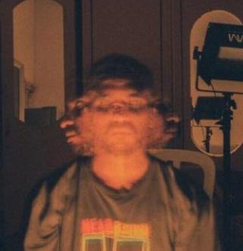 A blurred double-exposure portrait
